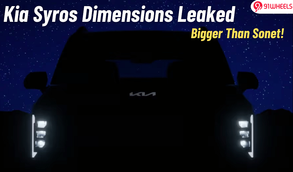 Kia Syros Dimensions Leaked Ahead Of Launch; Bigger Than Sonet!