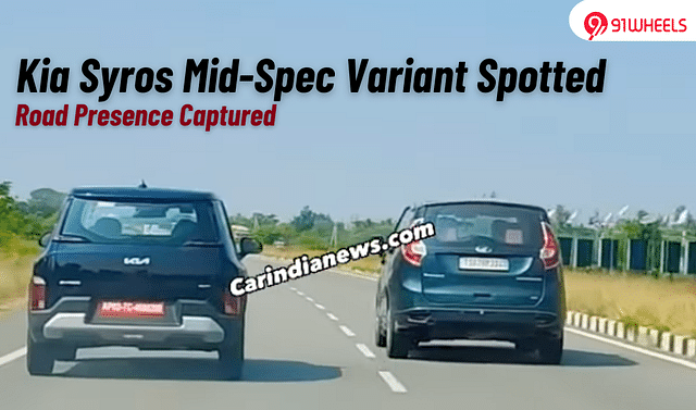 Kia Syros Mid-Variant Spotted On Road; Impressive Road Presence!