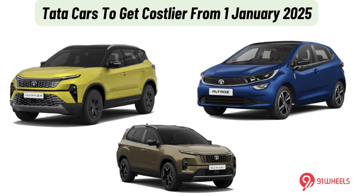 Tata ICE & EV Cars To Get Costlier From 1 January 2025 - Details! Tata ICE & EV Cars To Get Costlier From 1 January 2025 - Details!
