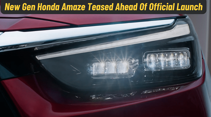 New Gen Honda Amaze Teased Ahead Of The Official Launch - See Images!