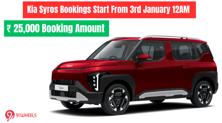 Kia Syros Bookings Start From 3rd January 12AM - At Rs 25,000 Kia Syros Bookings Start From 3rd January 12AM - At Rs 25,000