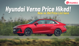 Hyundai Verna Price Hiked By Up To Rs. 7,000: Old vs New Price List