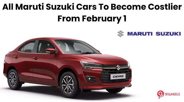 All Maruti Suzuki Cars To Become Costlier From February 1