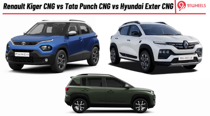 Renault Kiger CNG vs Tata Punch CNG vs Hyundai Exter CNG: Comparison Renault Kiger CNG vs Tata Punch CNG vs Hyundai Exter CNG: Comparison