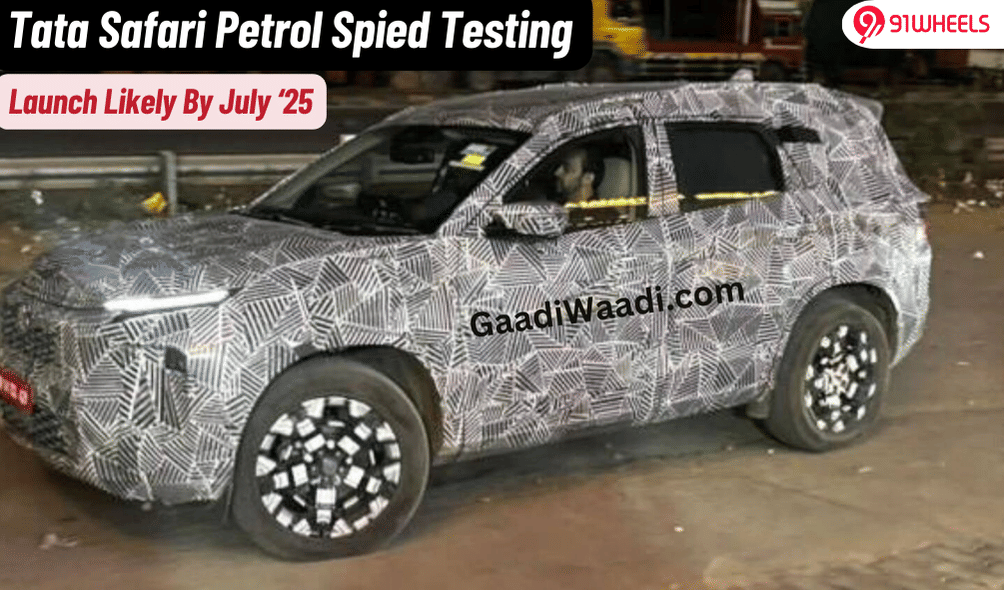Tata Safari Petrol Spied Under Wraps; Launch Expected In July Tata Safari Petrol Spied Under Wraps; Launch Expected In July