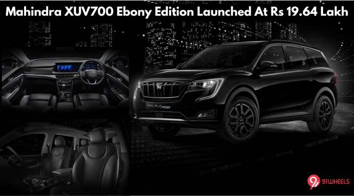 Mahindra XUV700 Ebony Edition Launched At Rs 19.64 Lakh, Gets All Black Exterior & Interior Mahindra XUV700 Ebony Edition Launched At Rs 19.64 Lakh, Gets All Black Exterior & Interior