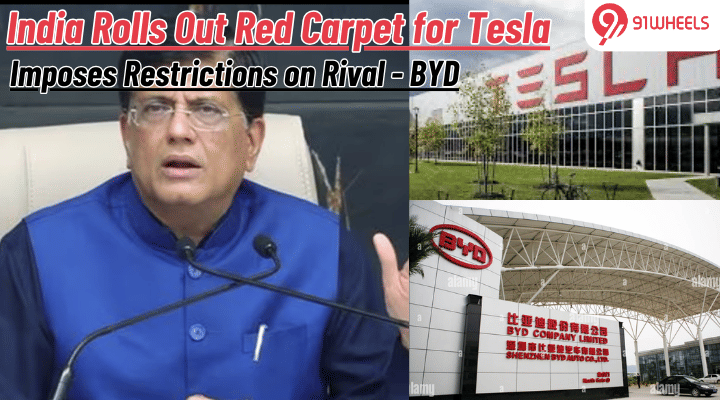 India Rolls Out Red Carpet for Tesla, Imposes Restrictions on Rival BYD: Here's Why? India Rolls Out Red Carpet for Tesla, Imposes Restrictions on Rival BYD: Here's Why?