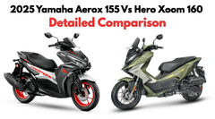 2025 Yamaha Aerox 155 Vs Hero Xoom 160: Detailed Comparison 2025 Yamaha Aerox 155 Vs Hero Xoom 160: Detailed Comparison