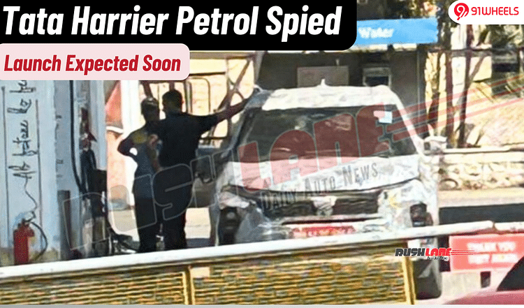 Tata Harrier Petrol Spied Fuelling At Petrol Pump- Launch Soon