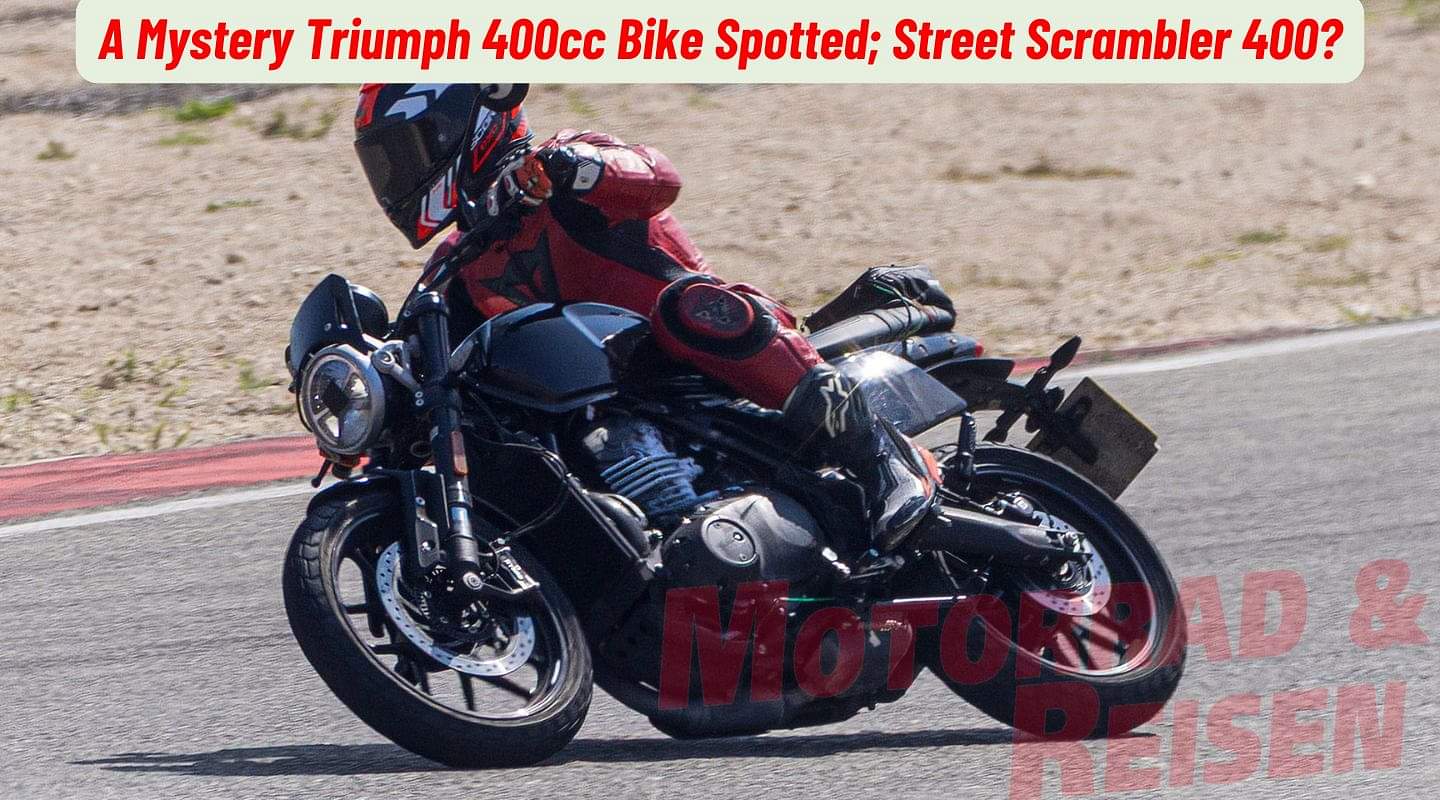 A Mystery Triumph 400cc Bike Spotted, Likely To Be A Street Scrambler A Mystery Triumph 400cc Bike Spotted, Likely To Be A Street Scrambler