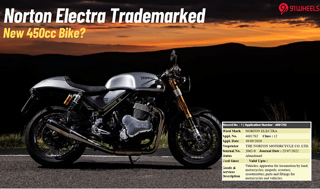 Norton Electra Trademarked In India; Likely For The 450cc Bike!