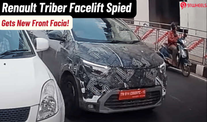 Renault Triber Facelift Spied Testing With New Front Facia- Images