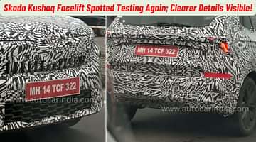 Skoda Kushaq Facelift Spotted Testing Again, Clearer Details Visible!