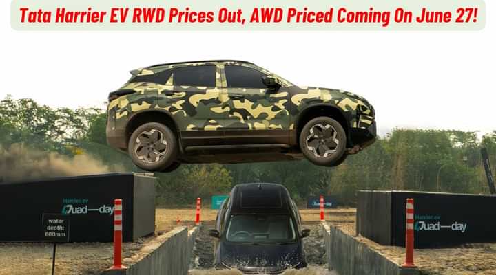 Tata Harrier EV RWD Variants Prices Out, AWD Prices To Come On June 27! Tata Harrier EV RWD Variants Prices Out, AWD Prices To Come On June 27!
