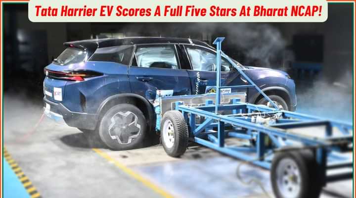 Tata Harrier EV Scores 5 Stars At The Bharat NCAP! Tata Harrier EV Scores 5 Stars At The Bharat NCAP!