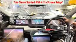 Tata Sierra Spotted With A Tri-Screen Infotainment Setup!