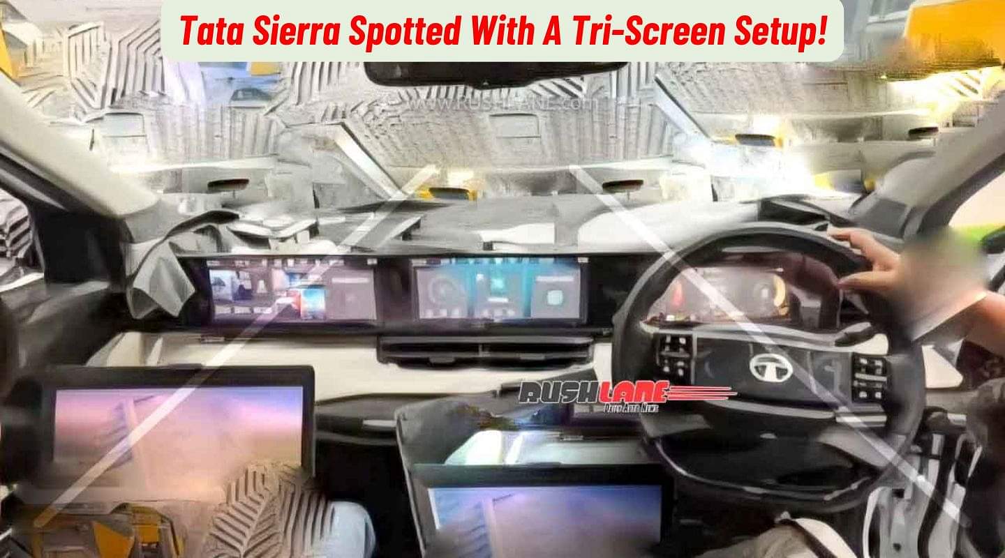 Tata Sierra Spotted With A Tri-Screen Infotainment Setup! Tata Sierra Spotted With A Tri-Screen Infotainment Setup!