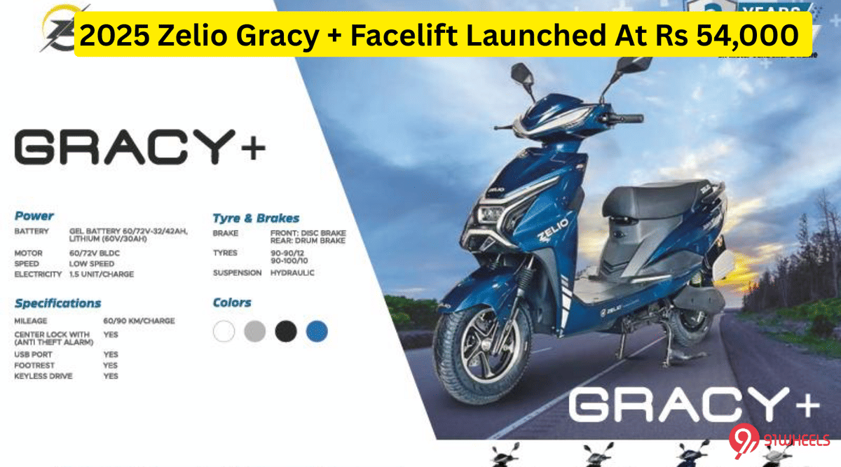 2025 Zelio Gracy + Facelift Launched At Rs 54,000 2025 Zelio Gracy + Facelift Launched At Rs 54,000
