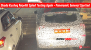 Skoda Kushaq Facelift Spied Testing Again - Panoramic Sunroof Spotted