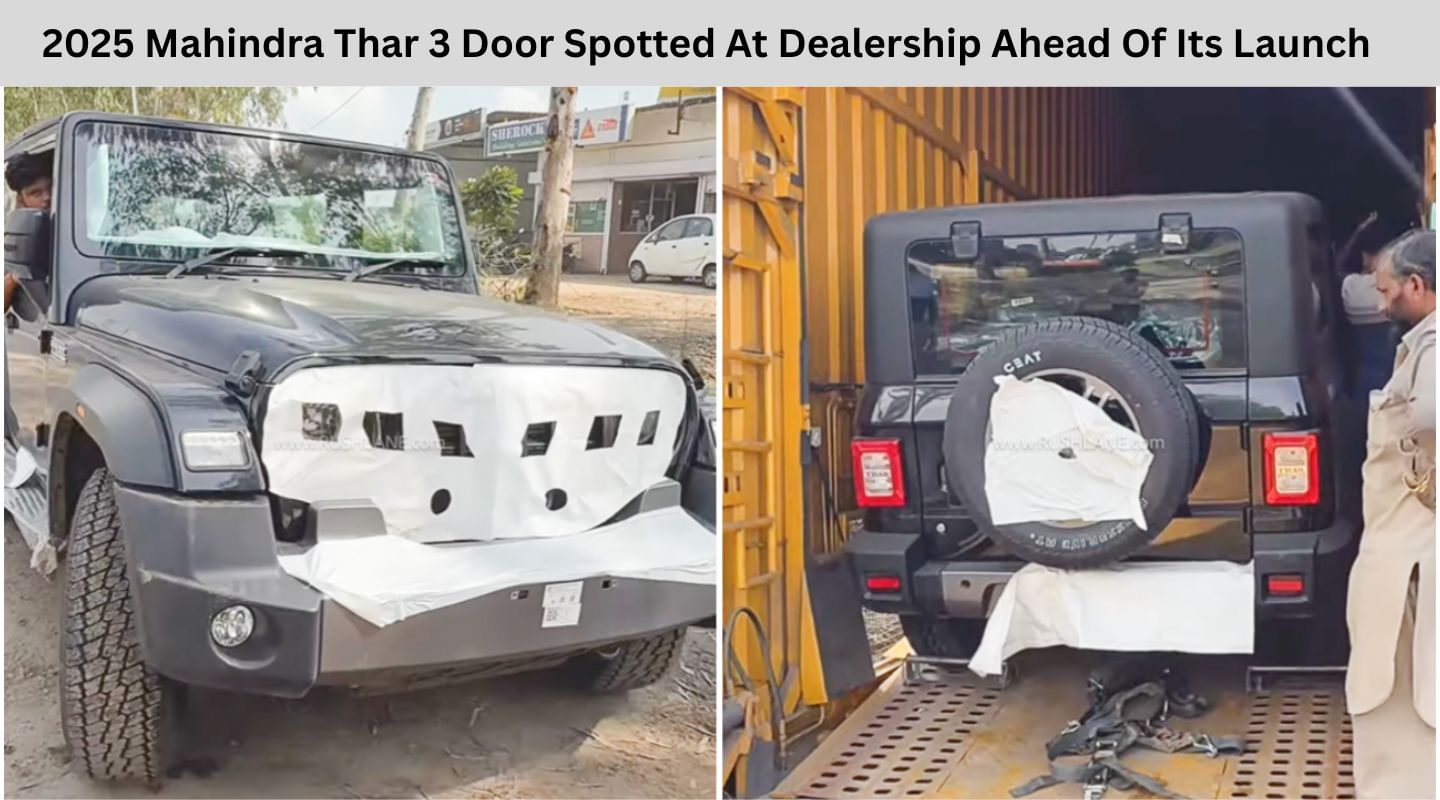 2025 Mahindra Thar 3 Door Spotted At Dealership Ahead Of Its Launch