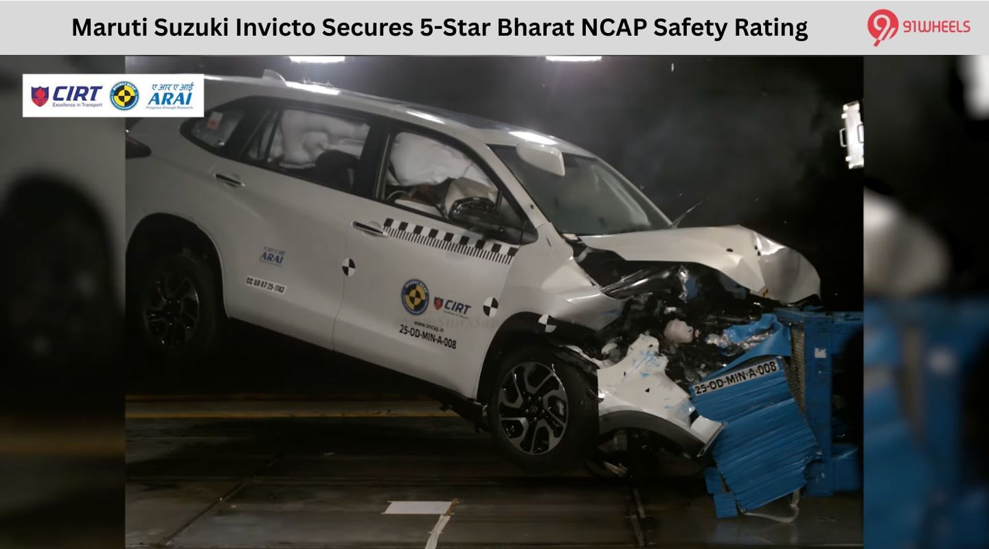 Maruti Suzuki Invicto Secures 5-Star Bharat NCAP Safety Rating