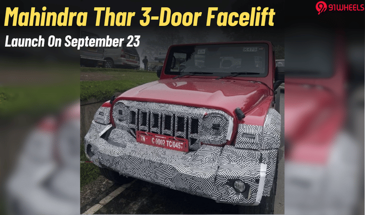 BREAKING: 2025 Mahindra Thar Facelift Coming On September 23 BREAKING: 2025 Mahindra Thar Facelift Coming On September 23