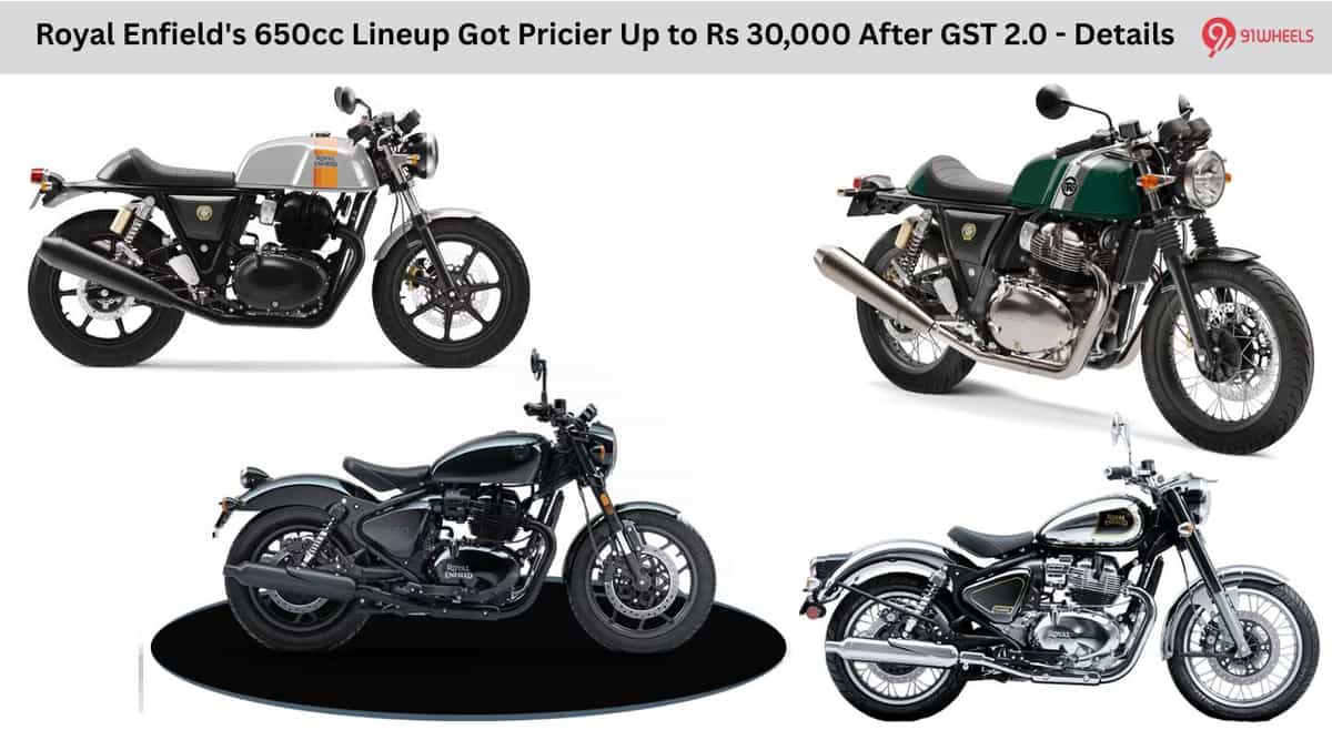 Royal Enfield's 650cc Lineup Got Pricier Up to Rs 30,000 After GST 2.0 - Details Royal Enfield's 650cc Lineup Got Pricier Up to Rs 30,000 After GST 2.0 - Details