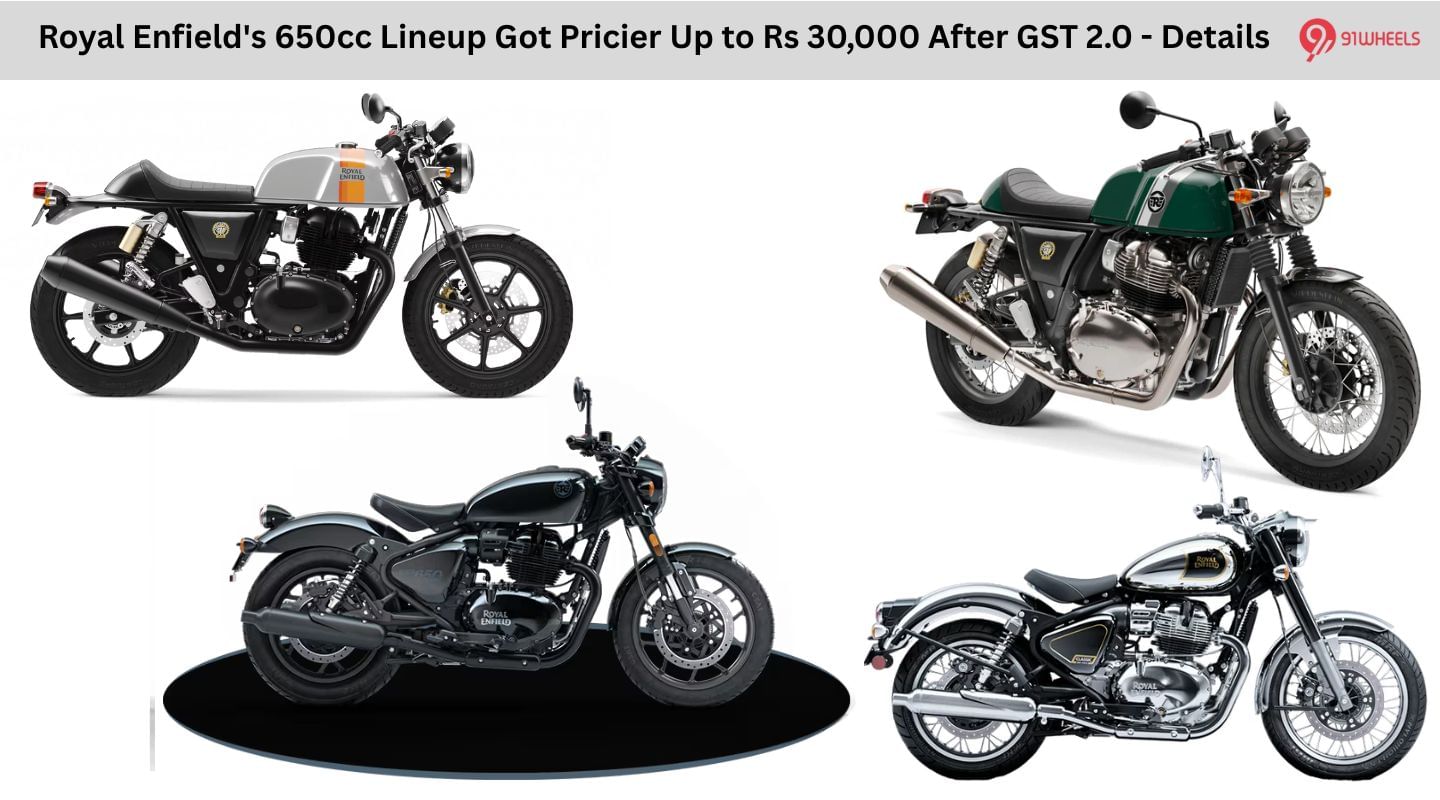 Royal Enfield's 650cc Lineup Got Pricier Up to Rs 30,000 After GST 2.0 - Details Royal Enfield's 650cc Lineup Got Pricier Up to Rs 30,000 After GST 2.0 - Details