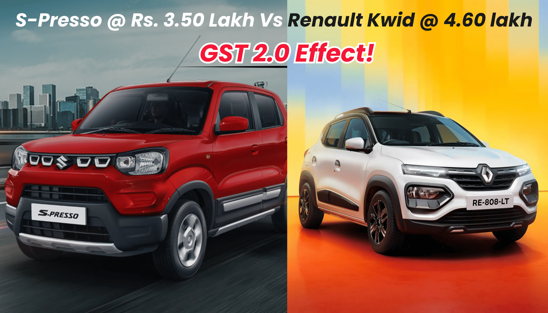 GST 2.0 Effect: Maruti Suzuki S-Presso at Rs. 3.50 Lakh Vs Renault Kwid: Better Buy?