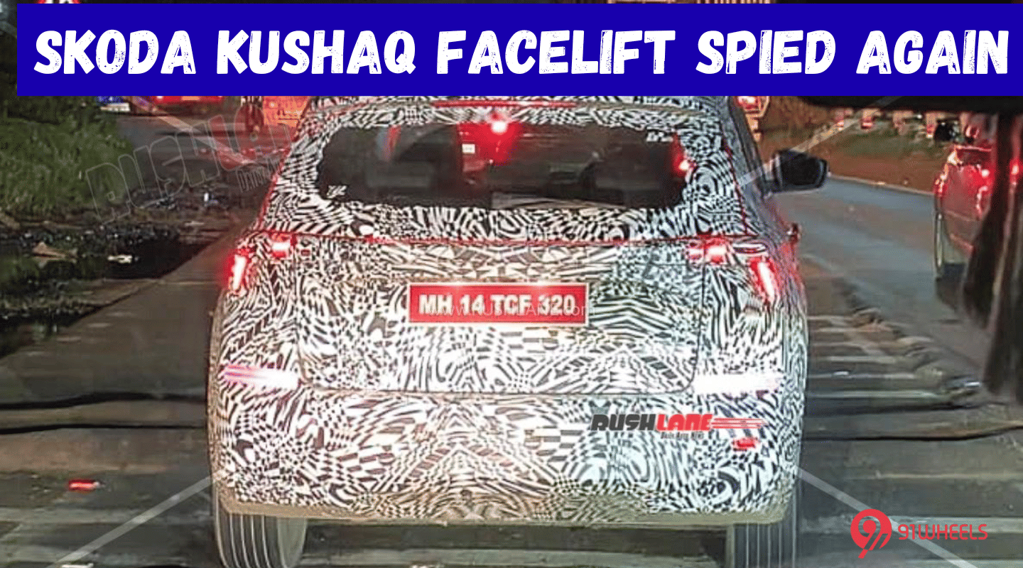 Skoda Kushaq Facelift Spied Again - New Exterior Elements Visible