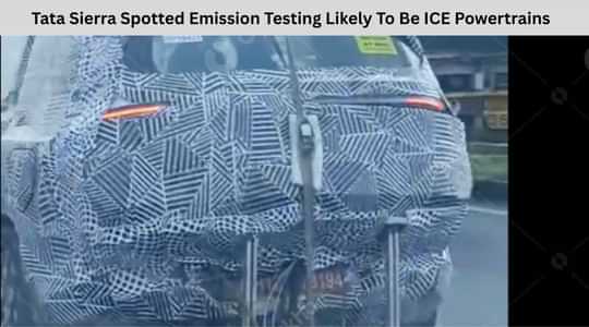 Tata Sierra Spotted Emission Testing Likely To Be ICE Powertrains Tata Sierra Spotted Emission Testing Likely To Be ICE Powertrains