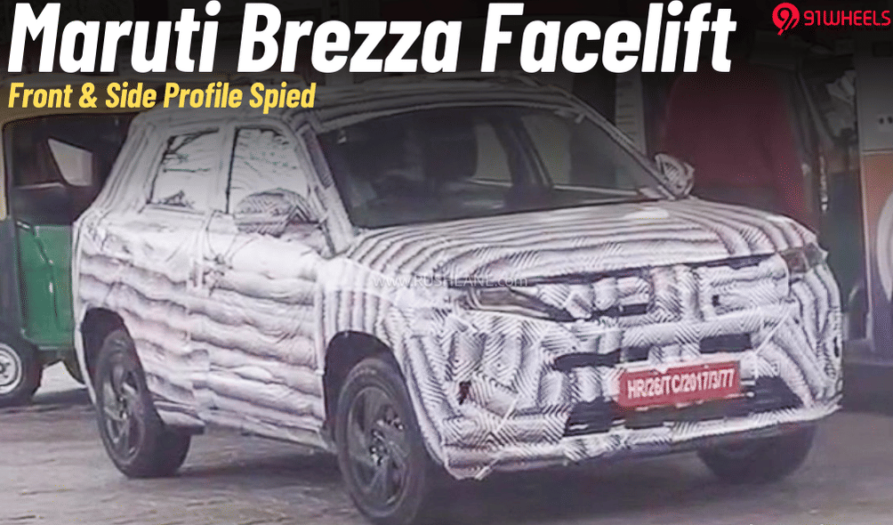 Maruti Brezza Facelift Spied On Test Again; Front & Side Profiles Papped! Maruti Brezza Facelift Spied On Test Again; Front & Side Profiles Papped!