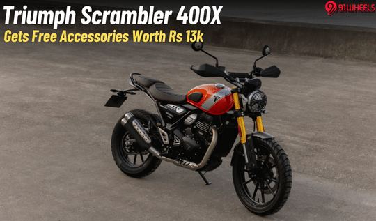 Triumph Scrambler 400 X Gets Free Accessories Worth Rs. 13,300 This Dec