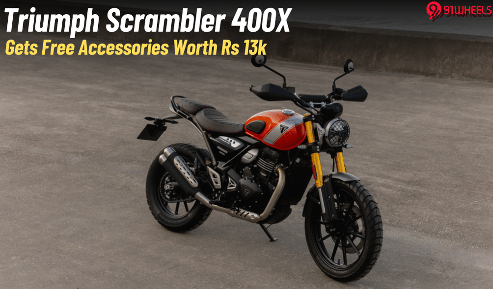 Triumph Scrambler 400 X Gets Free Accessories Worth Rs. 13,300 This Dec Triumph Scrambler 400 X Gets Free Accessories Worth Rs. 13,300 This Dec