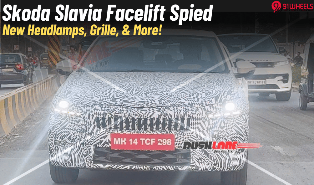 Skoda Slavia Facelift Spied On Test: New Grille, Headlights, ADAS, & More Skoda Slavia Facelift Spied On Test: New Grille, Headlights, ADAS, & More