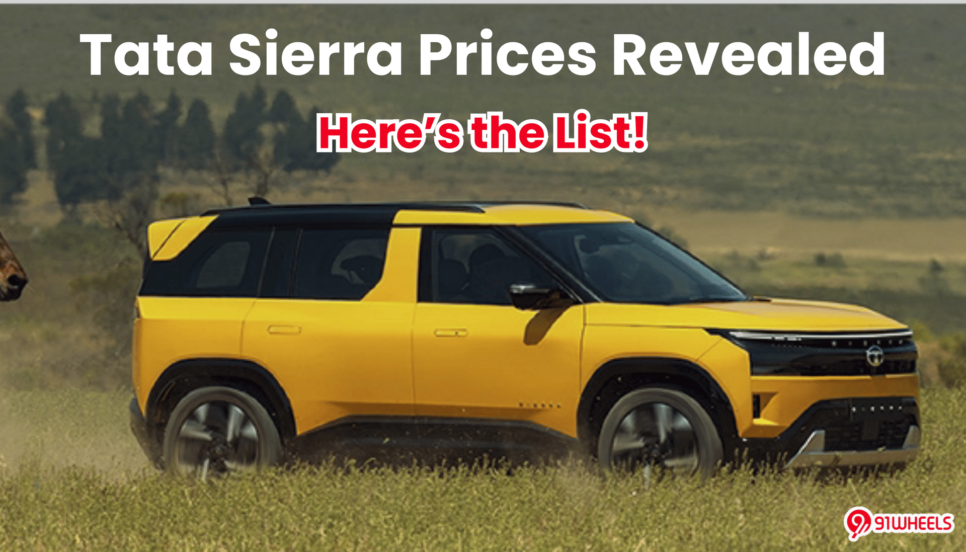 Breaking News! Tata Sierra Prices Revealed: Here's the List