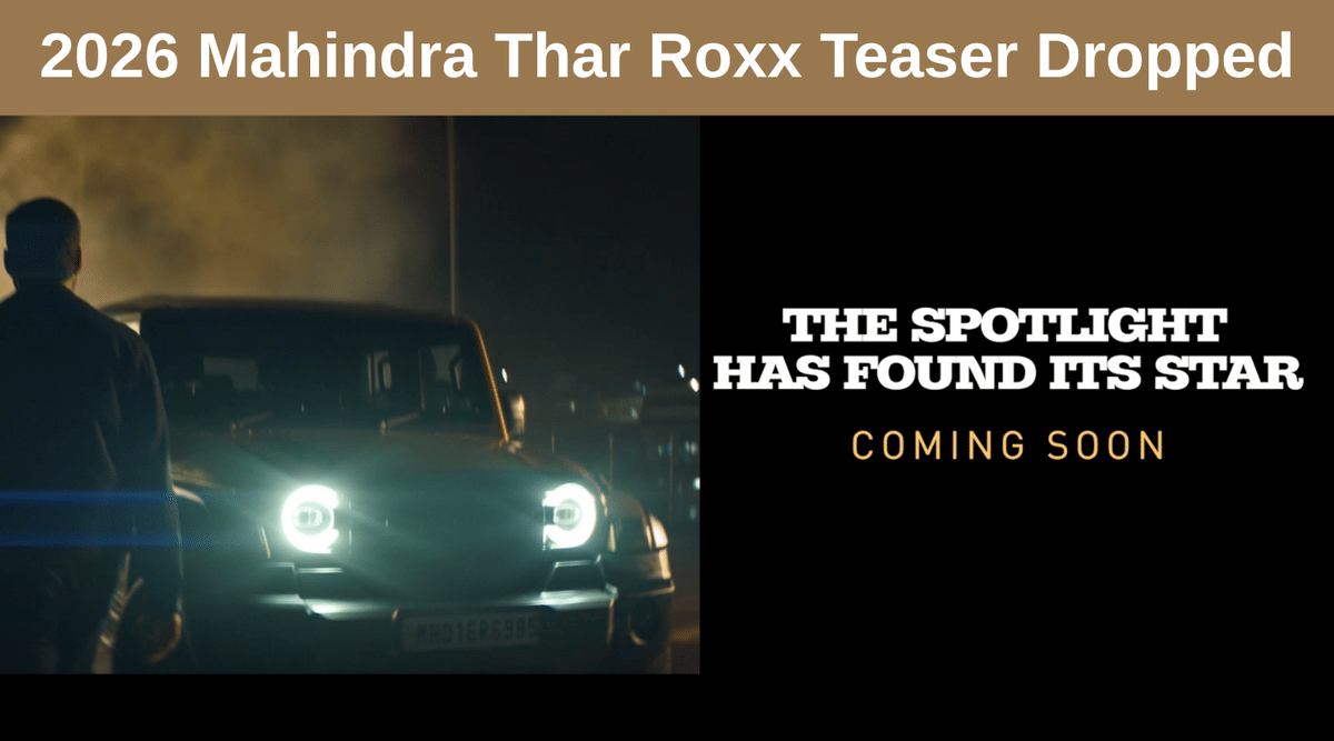 2026 Mahindra Thar Roxx Teaser Dropped; Facelift or Update Incoming 2026 Mahindra Thar Roxx Teaser Dropped; Facelift or Update Incoming