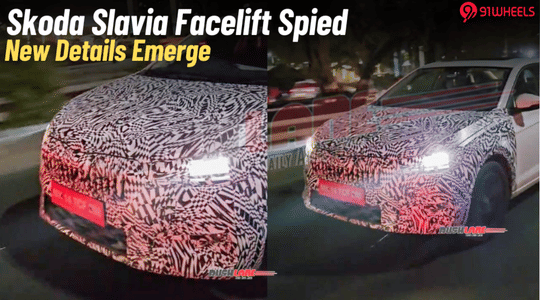 Skoda Slavia Facelift Spied On Test; Connected Lightbar, & More Updates Skoda Slavia Facelift Spied On Test; Connected Lightbar, & More Updates