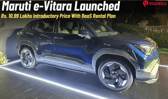 Maruti e-Vitara Launched At Introductory Price Rs 10.99 Lakhs- BaaS Rental Plan Maruti e-Vitara Launched At Introductory Price Rs 10.99 Lakhs- BaaS Rental Plan