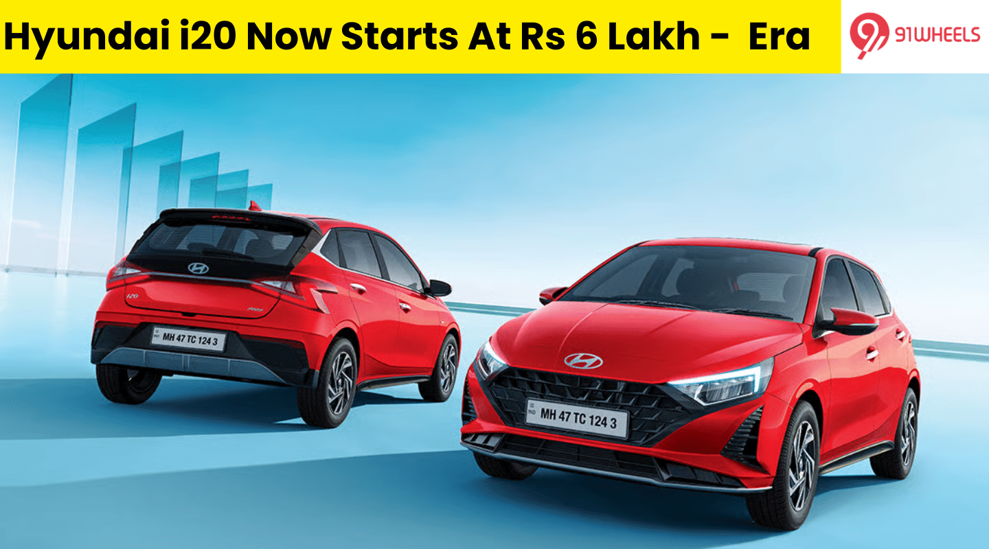 Hyundai i20 Now Starts At Rs 6 Lakh - New Base Variant Launched