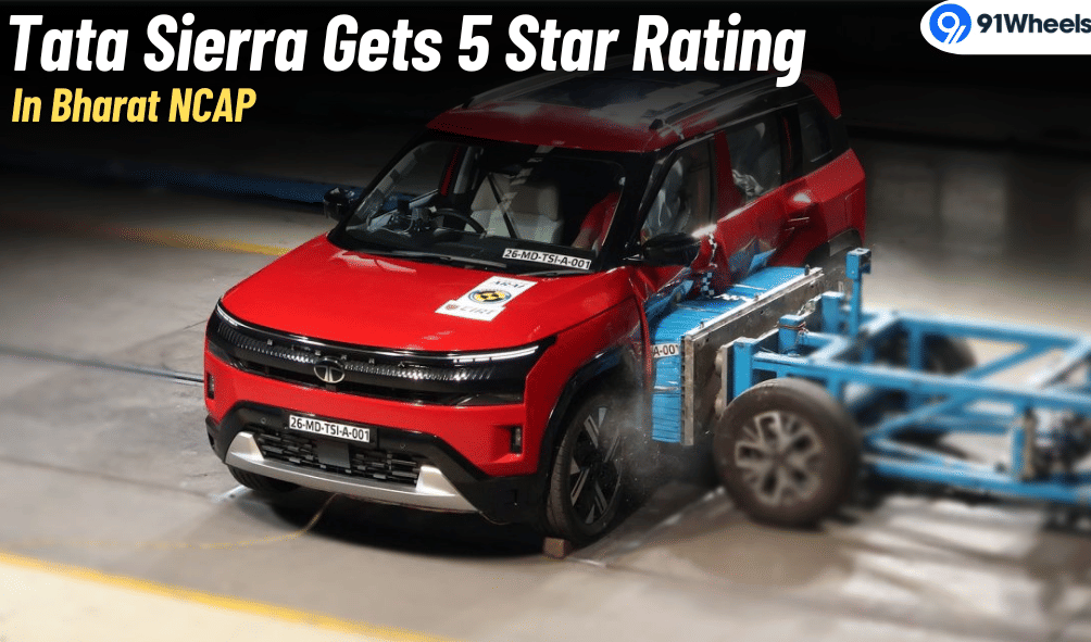 Tata Sierra Scores 5 Star In Bharat NCAP Crash Test Ratings