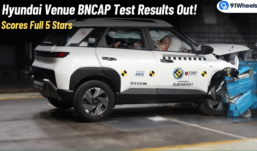 Hyundai Venue Scores Full 5 Stars In Bharat NCAP Crash Testing! Hyundai Venue Scores Full 5 Stars In Bharat NCAP Crash Testing!