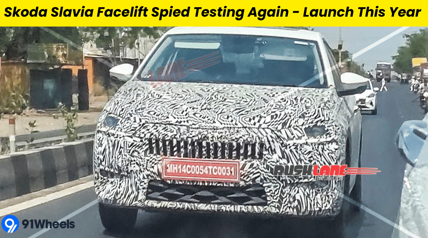 Upcoming Skoda Slavia Facelift Spied Testing Again