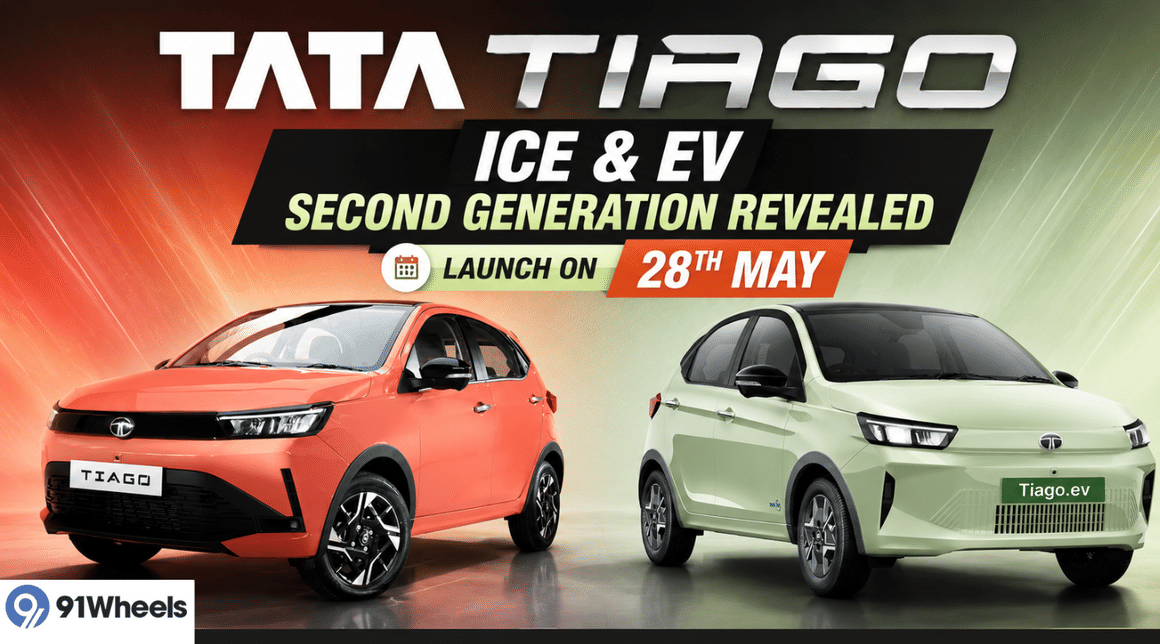 New Gen Tata Tiago ICE & EV Revealed, Launch On 28th May