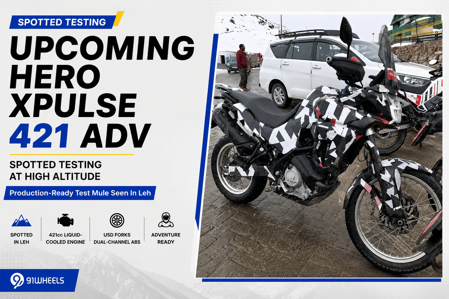 Upcoming Hero Xpulse 421 ADV Spotted Testing At High Altitude - Details!