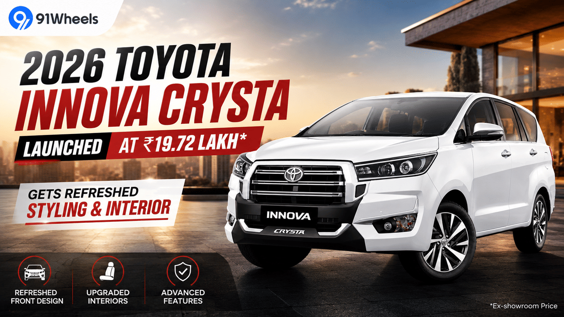 2026 Toyota Innova Crysta Launched At Rs 19.72 Lakh, Gets Refreshed Styling & Interior