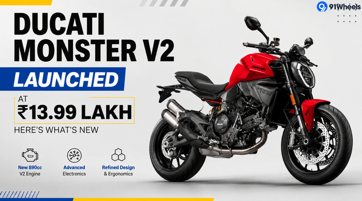 Ducati Monster V2 Launched At Rs 13.99 Lakh, Here's What's New Ducati Monster V2 Launched At Rs 13.99 Lakh, Here's What's New