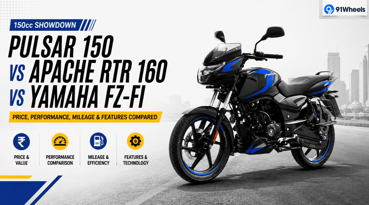 Bajaj Pulsar 150 vs TVS Apache RTR 160 vs Yamaha FZ-Fi Bajaj Pulsar 150 vs TVS Apache RTR 160 vs Yamaha FZ-Fi